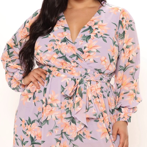 Fashion Nova Dresses & Skirts - Fashion Nova Park Avenue Maxi Dress - Lavender/Combo